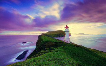 Картинка природа маяки маяк на фарерских островах