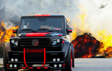 Картинка автомобили mercedes-benz mercedes black red fire