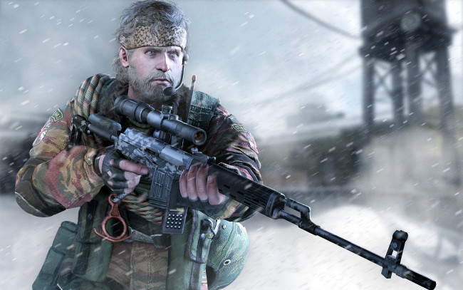 Обои картинки фото arctic combat, видео игры, - arctic combat, солдат, снег, снайпер, оружие, винтовка