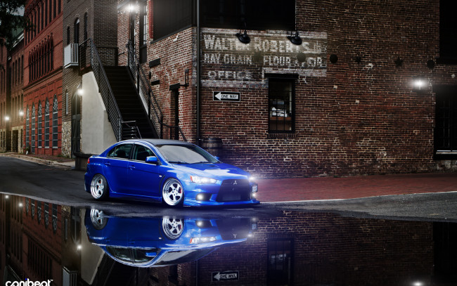 Обои картинки фото автомобили, mitsubishi, lancer, blue