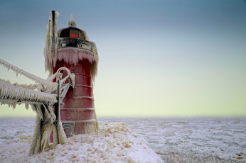 Картинка природа маяки побережье маяк лед
