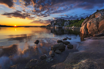 Картинка природа восходы закаты рассвет скалы камни море