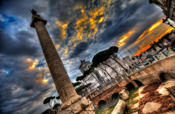 Картинка города рим +ватикан+ италия hdr облака небо колонна витториано площадь венеции