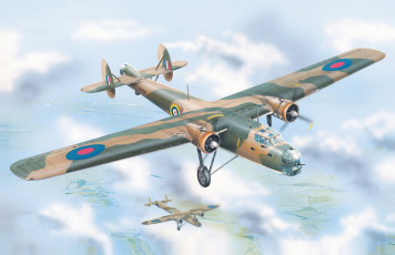 Картинка авиация 3д рисованые v-graphic aviation ww2 british bomber bristol bombay mk-i drawing airplane aircraft painting war art
