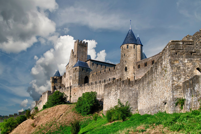 Обои картинки фото carcassonne, города, - дворцы,  замки,  крепости, стена, замок, башни