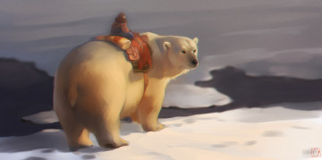 Картинка рисованное животные +медведи девочка медведь