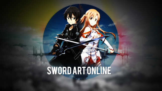Обои картинки фото аниме, sword art online, девушка, взгляд, фон