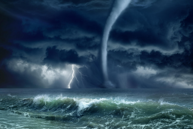 Обои картинки фото природа, стихия, смерч, океан, море, шторм