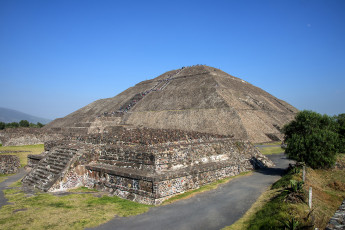 обоя pyramid of the sun,  teotihuacan,  mexico, города, - исторические,  архитектурные памятники, простор