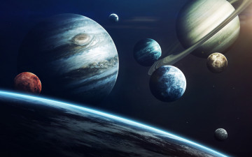 Картинка космос арт solar system jupiter planet