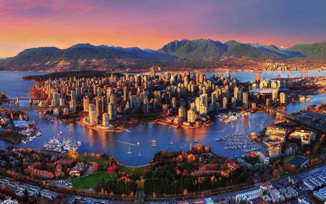 Обои картинки фото города, ванкувер , канада, панорама