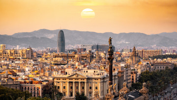 Картинка города барселона+ испания красота барселона панорама