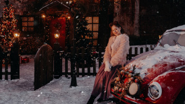 Картинка девушки -+рыжеволосые+и+разноцветные праздник снег рыжеволосая улыбка
