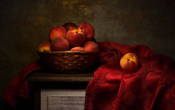 Картинка еда персики +сливы +абрикосы персик миска фон натюрморт