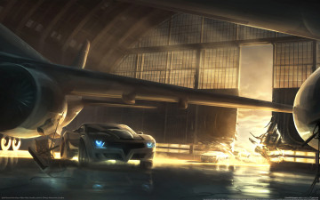 Картинка видео игры split second гонка ангар авто самолет