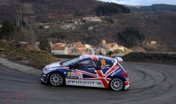 Картинка спорт авторалли peugeot monte carlo rally wrc 207 поворот 10 ралли