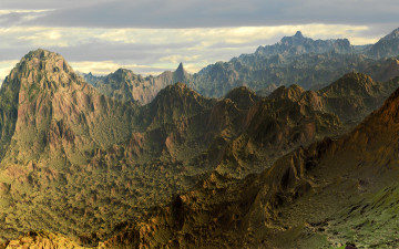 Картинка 3д графика nature landscape природа тучи небо скалы горы облака