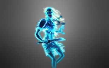Картинка призрак+воин фэнтези призраки стрелы меч воин призрак синий