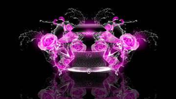 Картинка разное компьютерный+дизайн цветы брызги капли компьютерный дизайн вода машина розы автомобиль фон