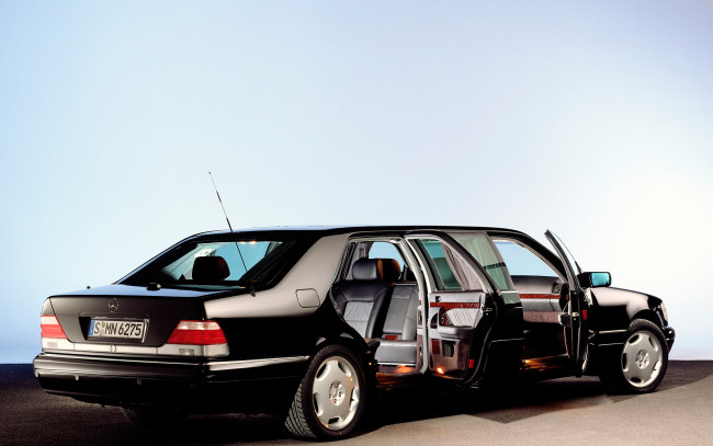 Обои картинки фото автомобили, mercedes-benz, mercedes, benz, long, limousine, pullman, black
