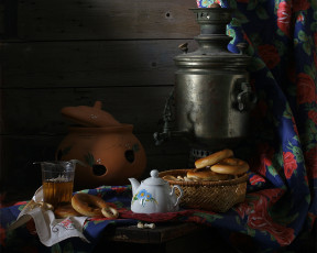 Картинка ира быкова натюрморт самоваром еда