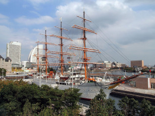 Картинка йокогама корабли порты причалы