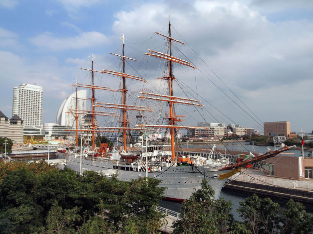 Обои картинки фото йокогама, корабли, порты, причалы