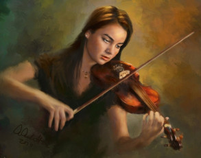 Картинка рисованные люди скрипачка