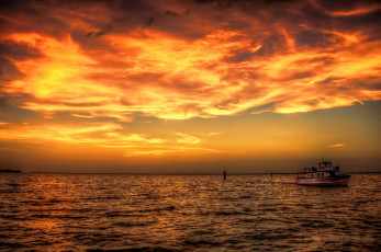 Картинка punta gorda florida природа восходы закаты зарево океан горизонт тучи