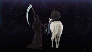 Картинка рисованное -+другое всадник смерть лошадь