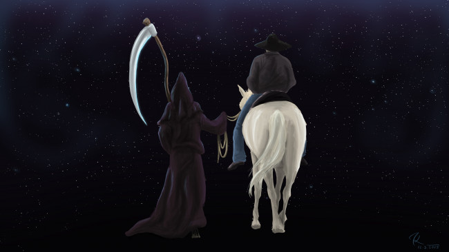 Обои картинки фото рисованное, - другое, всадник, смерть, лошадь
