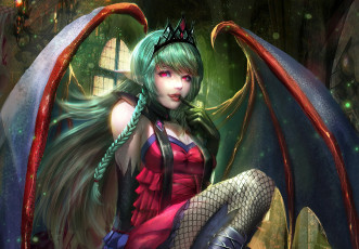 Картинка фэнтези демоны девушка крылья суккуб вампир evelyn