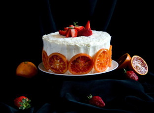 Картинка еда торты апельсин клубника торт лакомство