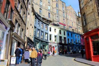 Картинка города эдинбург+ шотландия прохожие магазины улица