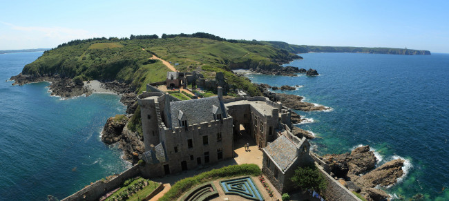 Обои картинки фото форт ла-латт,  бретань,  франция, города, замки франции, полуостров, море, крепость, панорама