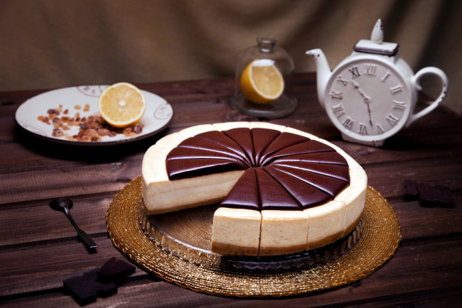 Обои картинки фото еда, торты, апельсин, шоколад, торт, лакомство