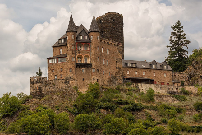 Обои картинки фото katz castle, города, замки германии, простор