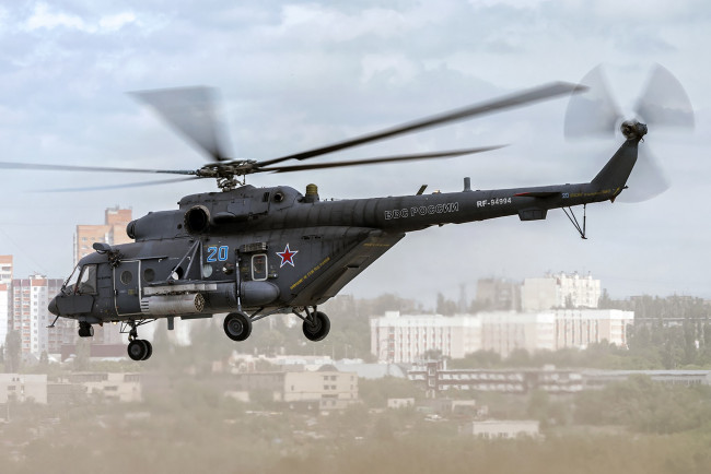 Обои картинки фото mil mi-8amtsh `terminator`, авиация, вертолёты, вертушка
