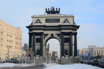 Картинка москва города москва+ россия кутузовский арка триумфальная проспект