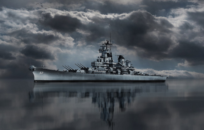 Обои картинки фото uss new jersey, корабли, крейсеры,  линкоры,  эсминцы, вмф