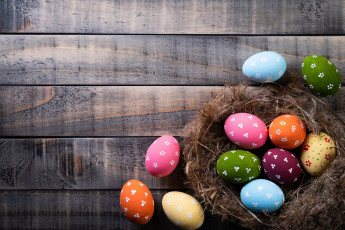 Картинка праздничные пасха гнездо яйца