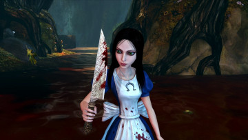 Картинка видео+игры alice +madness+returns алиса нож кровь