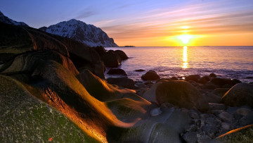 Картинка природа восходы закаты закат море скалы камни