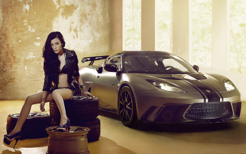 Картинка автомобили авто девушками азиатка покрышки
