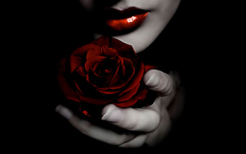 Картинка разное губы роза красное+и+черное