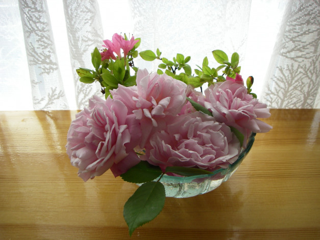 Обои картинки фото цветы, букеты, композиции, ваза, розы