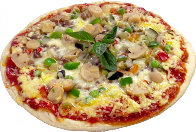 Обои картинки фото еда, пицца, грибы, соус