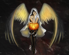 Картинка праздничные хэллоуин крылья черепа ангел сапоги взгляд