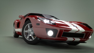 Картинка автомобили 3д ford красный