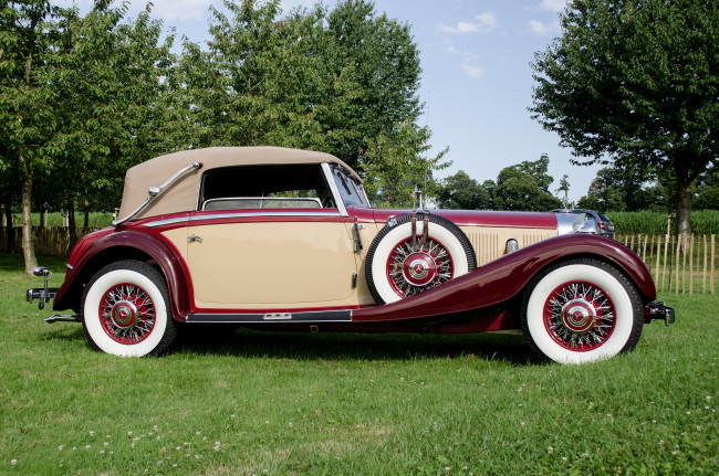 Обои картинки фото mercedes 500 k cabriolet c 1935, автомобили, выставки и уличные фото, выставка, автошоу, ретро, история